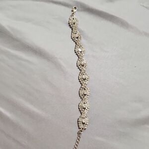 Silver Crystal Link Bracelet — Women's Sparkling Bracelet